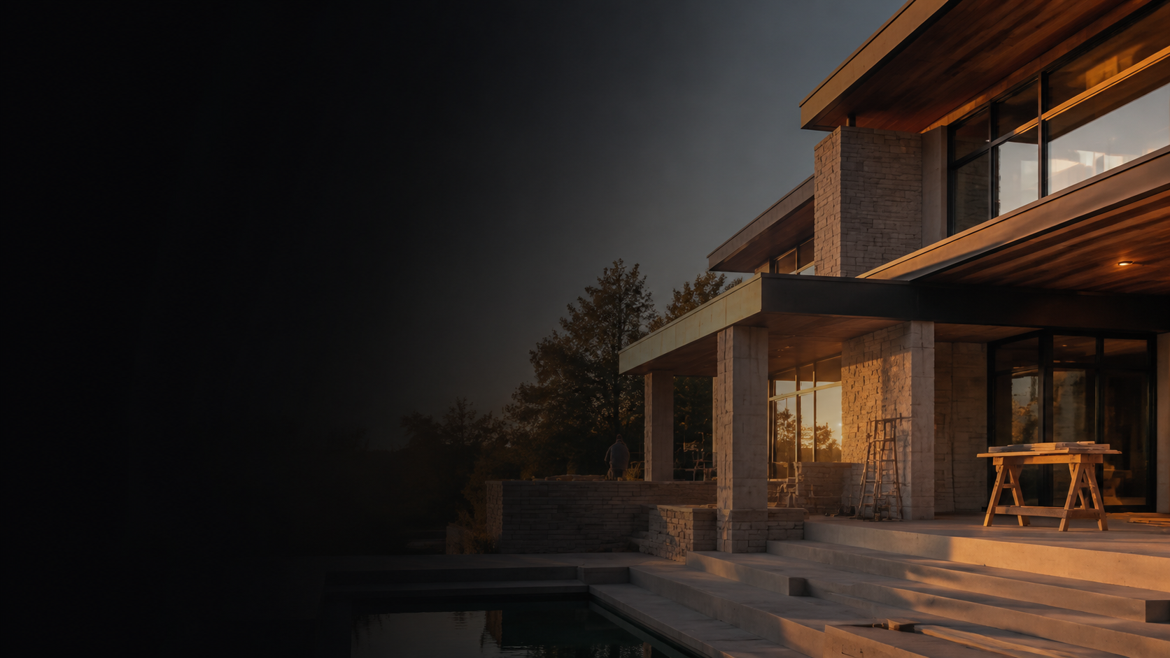 Contemporary Southern California home under construction